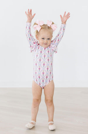 Pink Nutcracker L/S Flutter Sleeve Leotard-dogsvalley ®