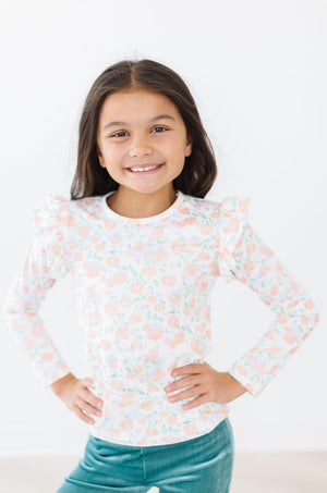 Pretty Pumpkins L/S Ruffle Tee-dogsvalley ®