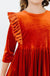 Pumpkin Spice Velvet Ruffle Twirl Dress-dogsvalley ®