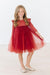 Pumpkin Spice Shimmer 3/4 Sleeve Tutu Dress-dogsvalley ®