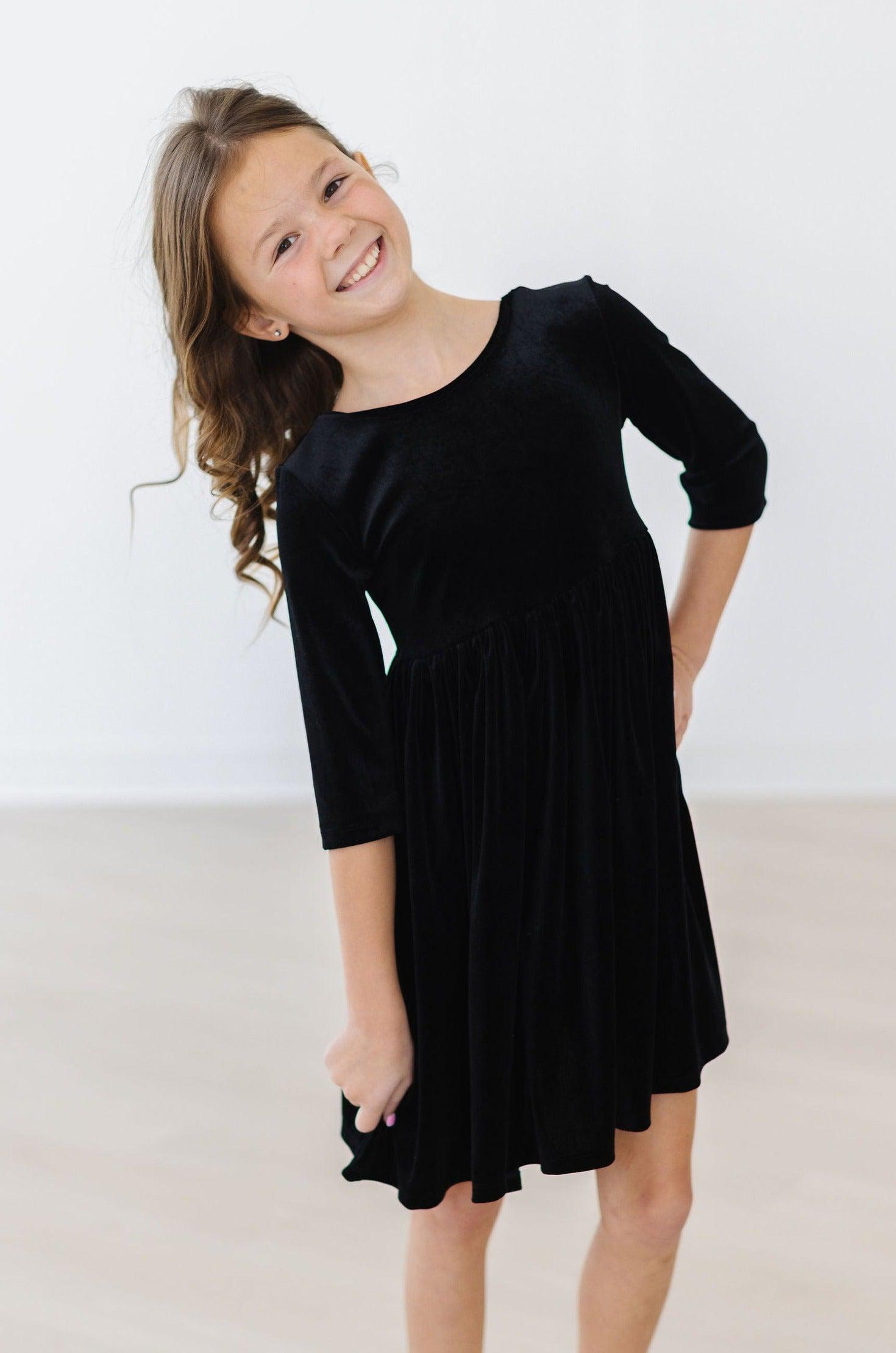 Black Velvet Twirl Dress-dogsvalley ®