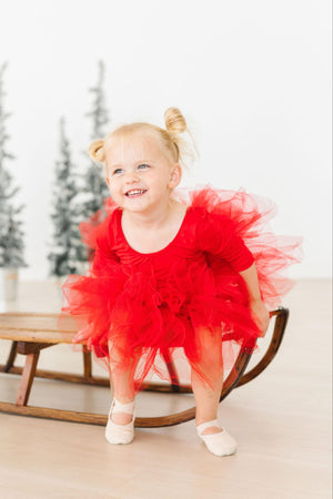 Red 3/4 Tutu Leotard-dogsvalley ®