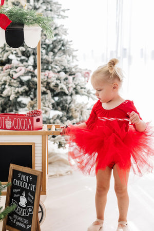 Red 3/4 Tutu Leotard-dogsvalley ®