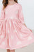 Soft Pink Suns 3/4 Sleeve Pocket Twirl Dress-dogsvalley ®