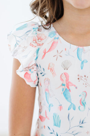 Mermaid Friends S/S Flutter Sleeve Leotard-dogsvalley ®