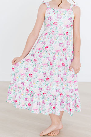 SALE Watercolor Floral Ruffle Maxi Dress-dogsvalley ®