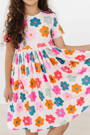 Retro Floral S/S Pocket Twirl Dress-dogsvalley ®