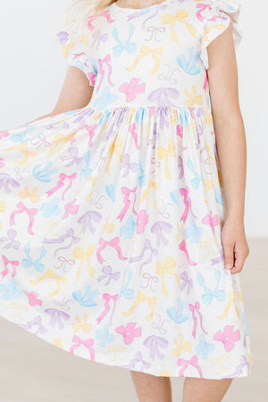 Bow-tastic Flutter Sleeve Twirl Dress-dogsvalley ®