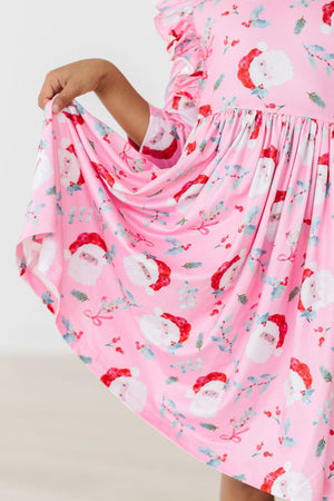 Jolly Old Saint Nick Ruffle Twirl Dress-dogsvalley ®