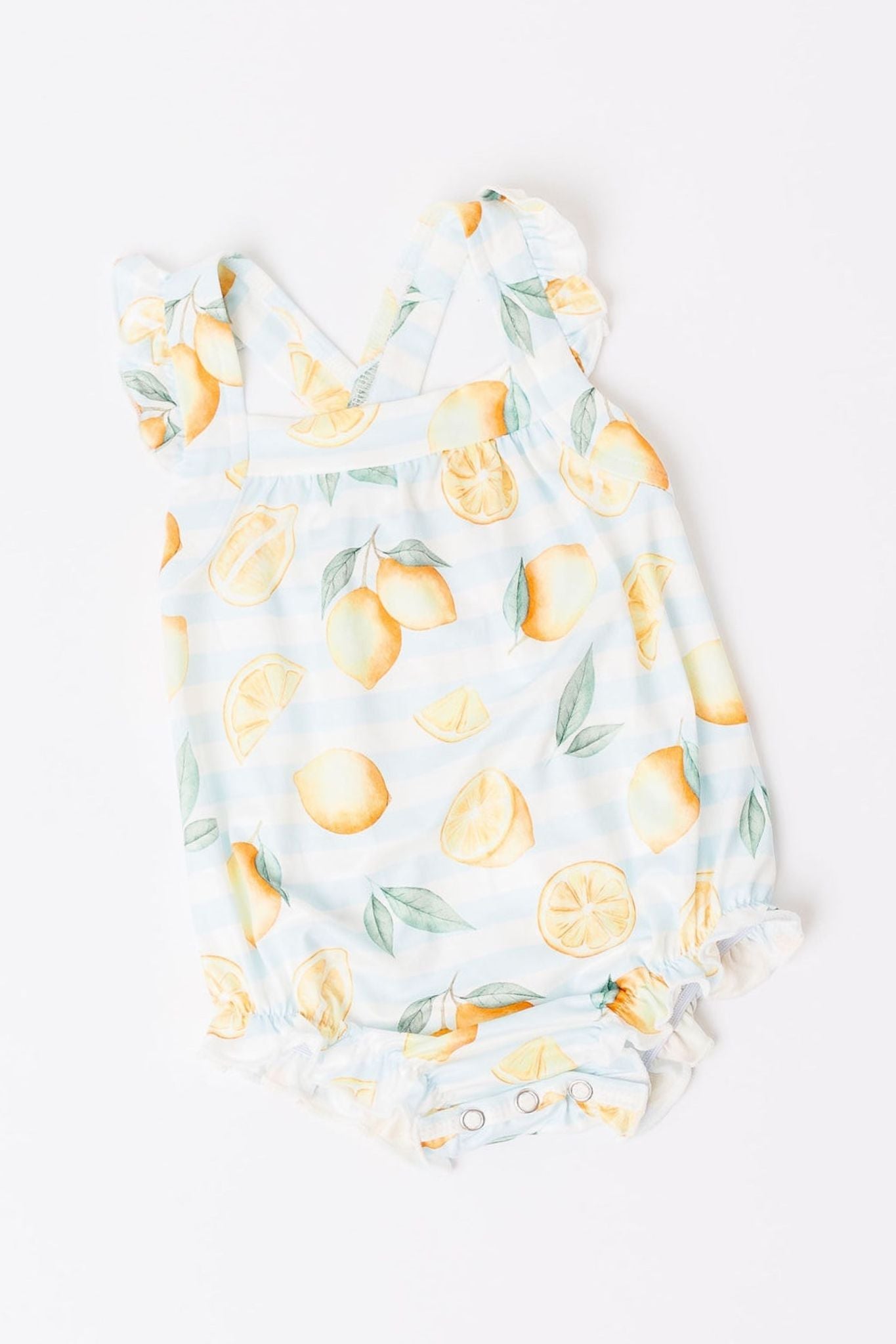 Lovely Lemons Ruffle Cross Back Romper-dogsvalley ®