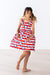 Stars & Stripes Ruffle Cross Back Dress-dogsvalley ®