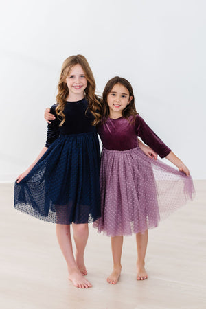 Light Navy Velvet Tutu Dress-dogsvalley ®