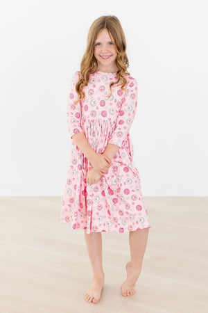 You Make Me Happy 3/4 Sleeve Pocket Twirl Dress-dogsvalley ®