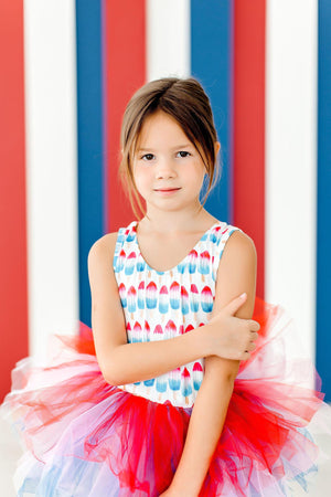 Red, White & Cute Tank Tutu Leotard-dogsvalley ®