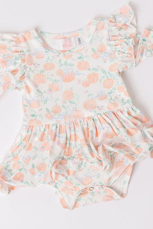 Pretty Pumpkins Twirl Flutter Bodysuit-dogsvalley ®