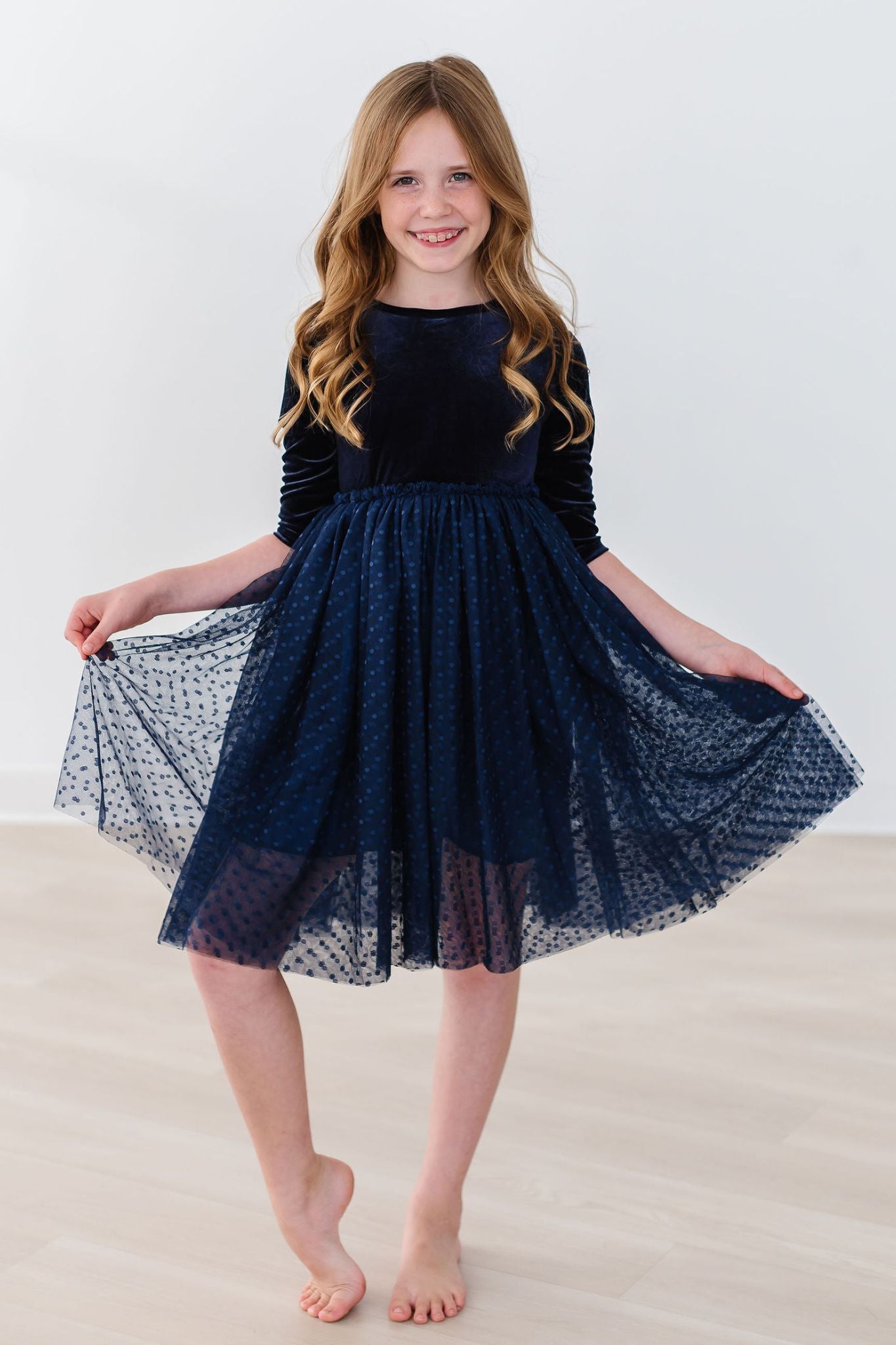 Light Navy Velvet Tutu Dress-dogsvalley ®