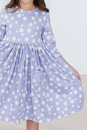 Dainty Daisies 3/4 Sleeve Pocket Twirl Dress-dogsvalley ®