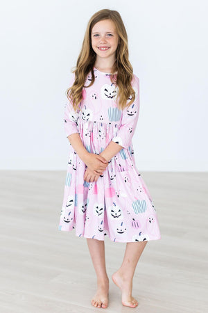 SALE Happy Haunting 3/4 Sleeve Pocket Twirl Dress-dogsvalley ®