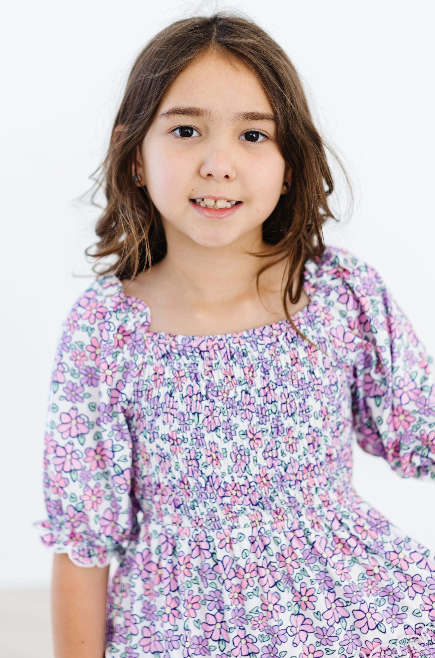 Lovely Lavender Smocked Ruffle Dress-dogsvalley ®