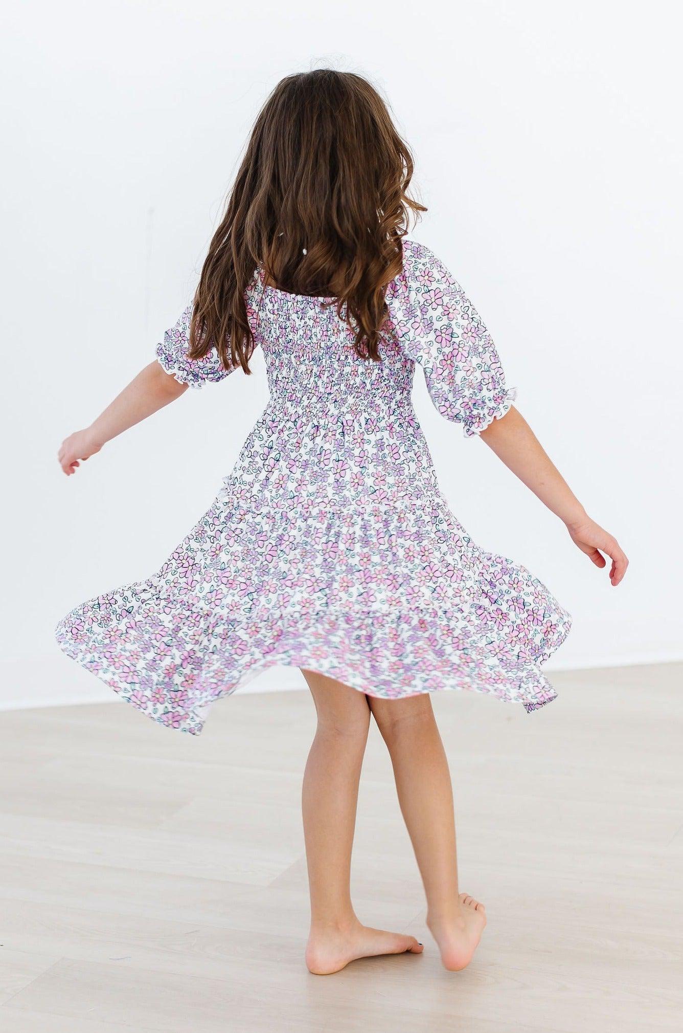 Lovely Lavender Smocked Ruffle Dress-dogsvalley ®