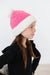 Bright Pink/Coconut Cozy Pom Beanie-dogsvalley ®