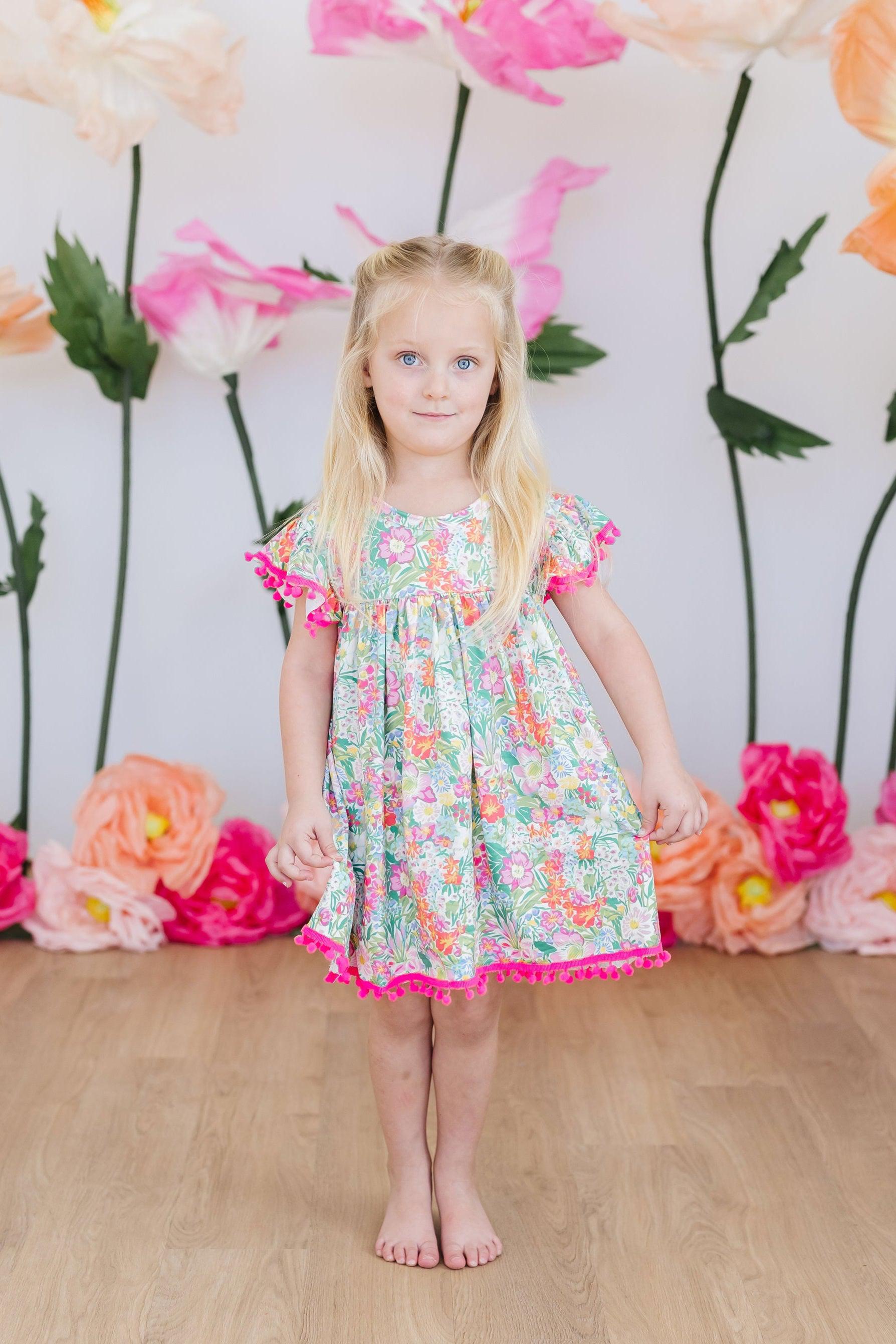 Preppy Petals Pom Pom Dress-dogsvalley ®