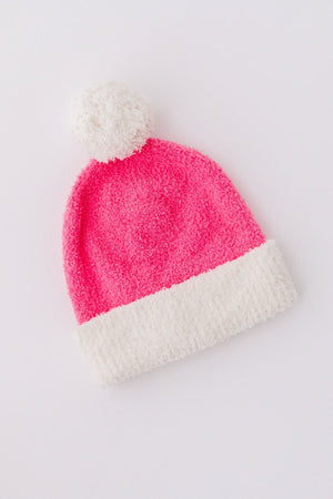 Bright Pink/Coconut Cozy Pom Beanie-dogsvalley ®