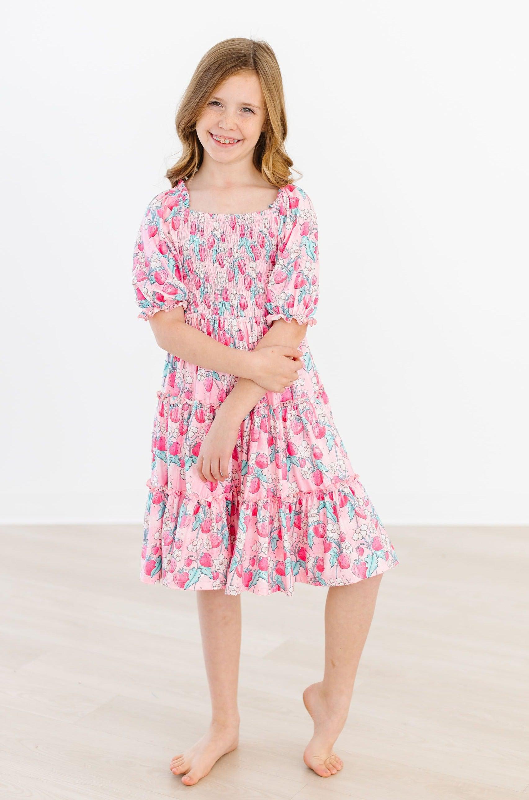 Strawberry Shortcake Smocked Ruffle Dress-dogsvalley ®