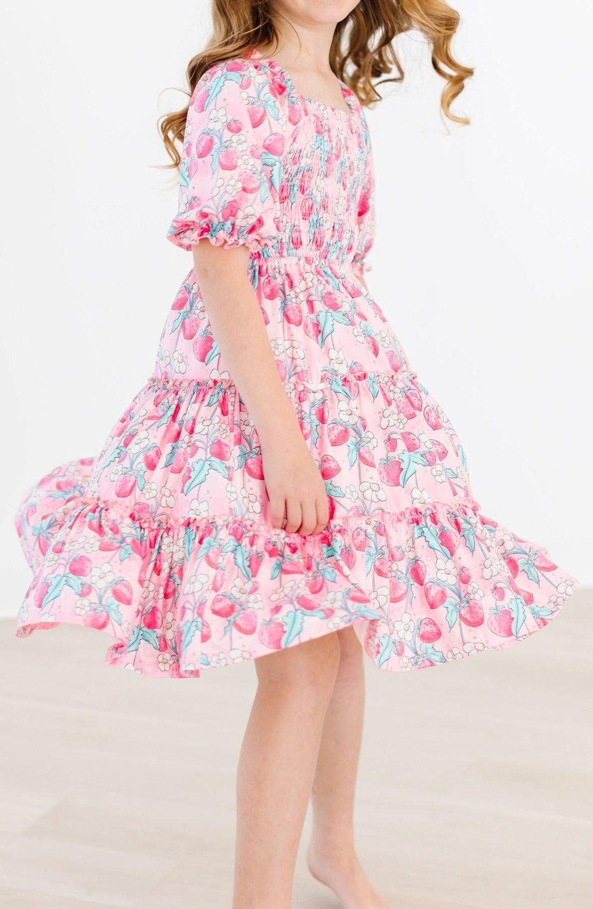 Strawberry Shortcake Smocked Ruffle Dress-dogsvalley ®