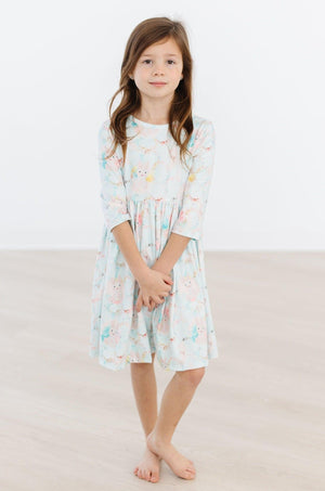 Bunny Dreams 3/4 Sleeve Pocket Twirl Dress-dogsvalley ®