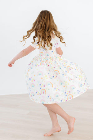 Watercolor Rainbows S/S Pocket Twirl Dress-dogsvalley ®