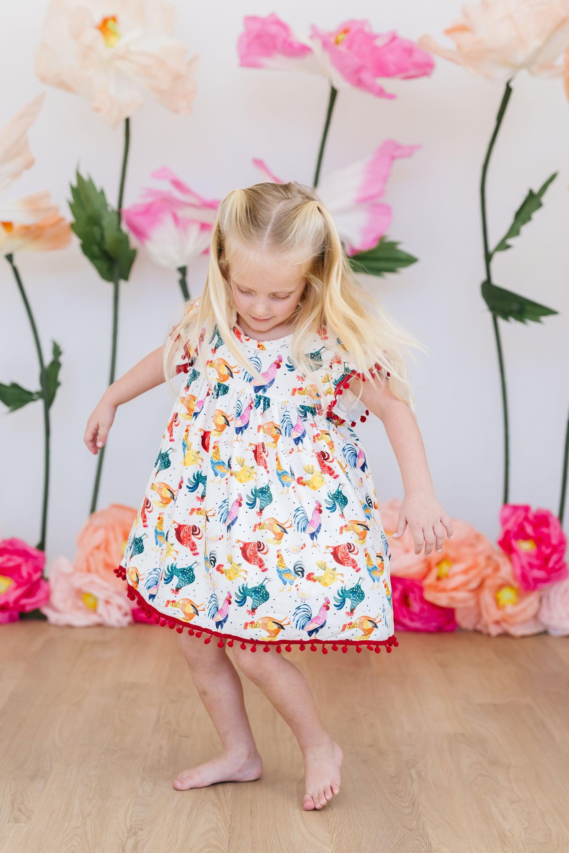 Rooster Pom Pom Dress-dogsvalley ®