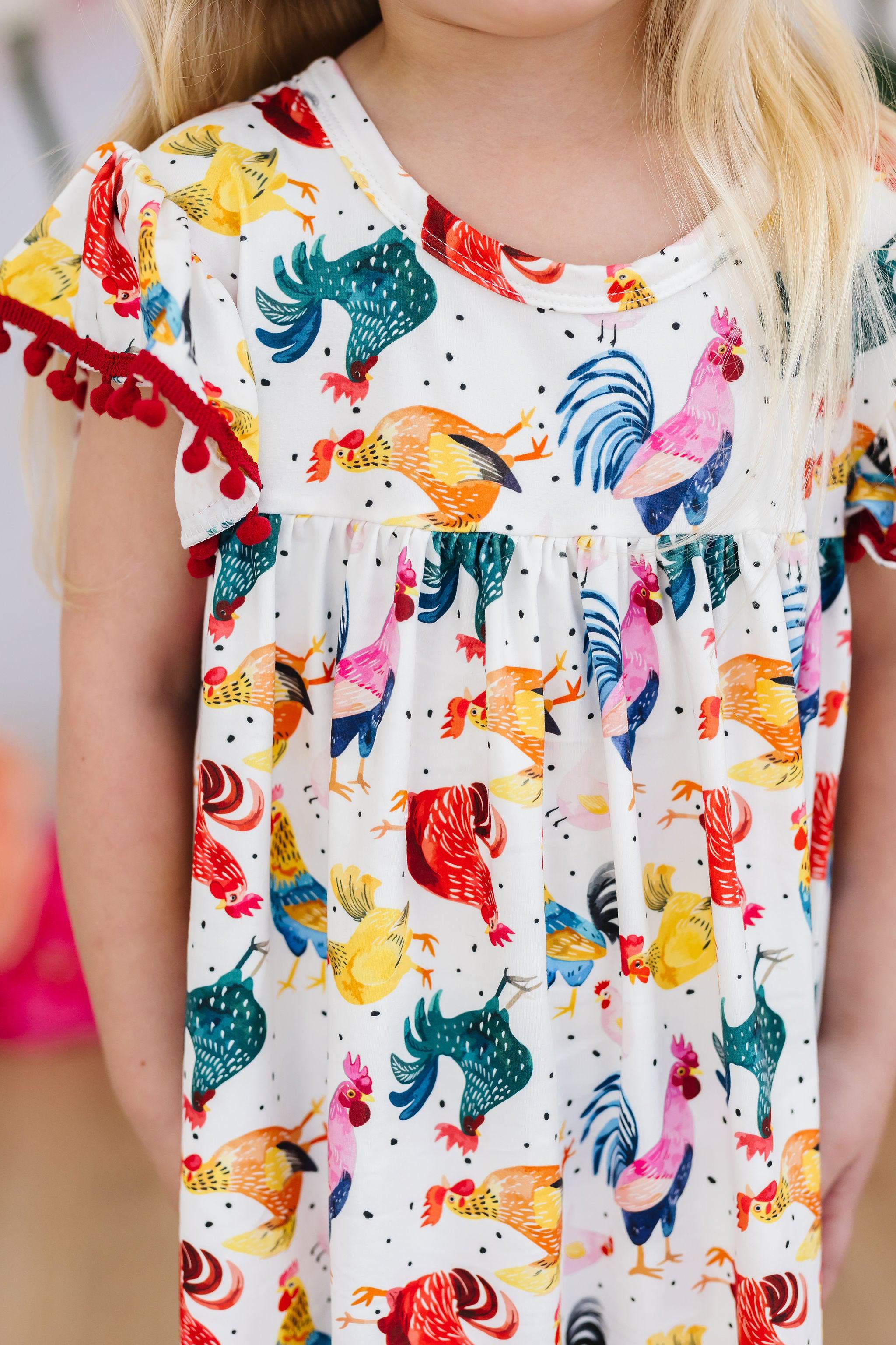 Rooster Pom Pom Dress-dogsvalley ®