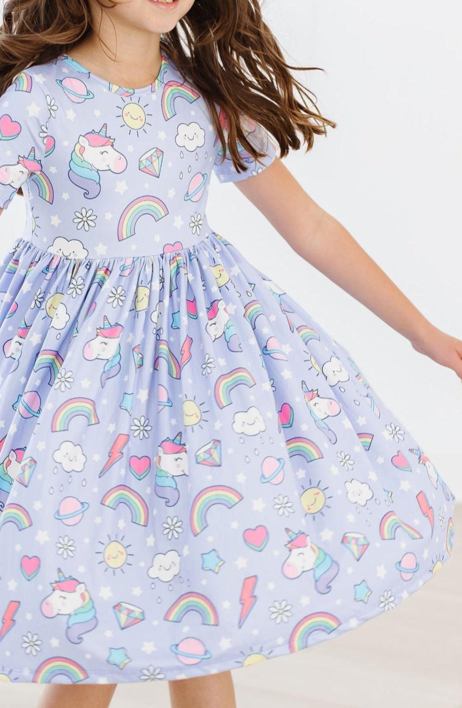 Galactic Unicorns S/S Pocket Twirl Dress-dogsvalley ®