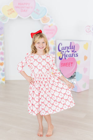 Lovebug 3/4 Sleeve Ruffle Twirl Dress-dogsvalley ®