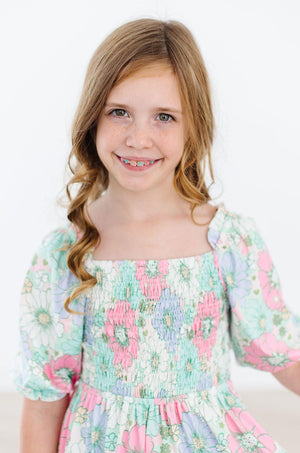 Minty Meadow Smocked Ruffle Dress-dogsvalley ®