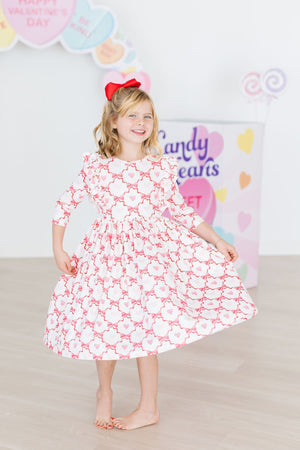 Lovebug 3/4 Sleeve Ruffle Twirl Dress-dogsvalley ®