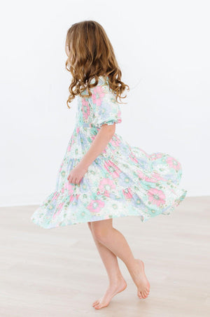 Minty Meadow Smocked Ruffle Dress-dogsvalley ®