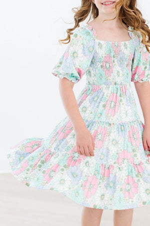 Minty Meadow Smocked Ruffle Dress-dogsvalley ®