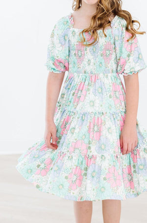 Minty Meadow Smocked Ruffle Dress-dogsvalley ®