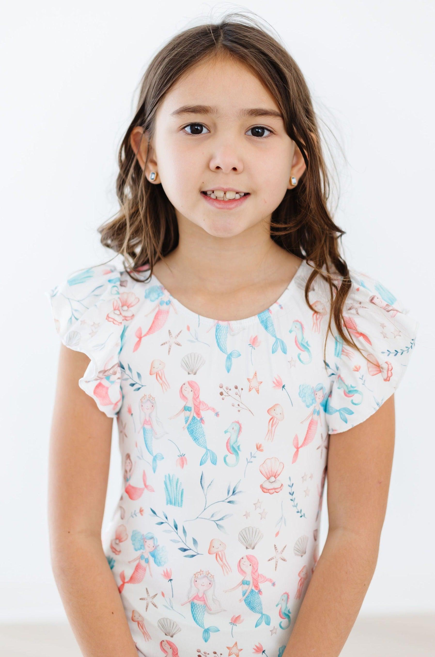 Mermaid Friends S/S Flutter Sleeve Leotard-dogsvalley ®