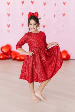 Red Sequin Dress-dogsvalley ®