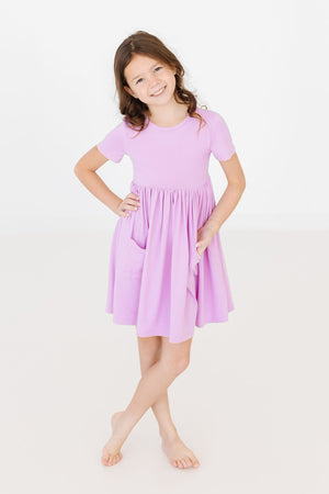 Bright Lilac S/S Pocket Twirl Dress-dogsvalley ®