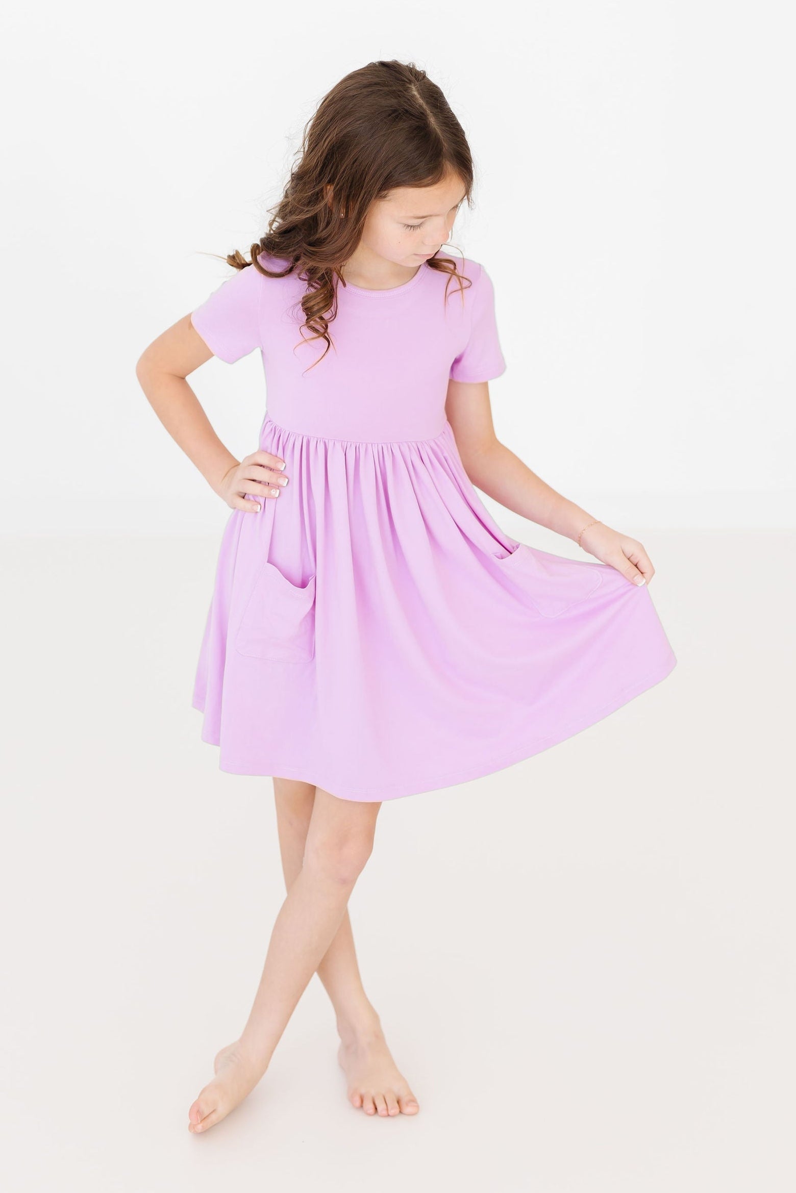 Bright Lilac S/S Pocket Twirl Dress-dogsvalley ®