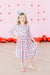 Disco Bows 3/4 Sleeve Pocket Twirl Dress-dogsvalley ®