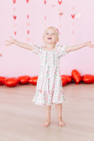 Rosebud Bows Smocked Ruffle Dress-dogsvalley ®