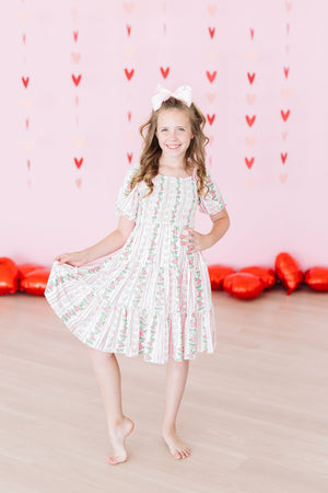 Rosebud Bows Smocked Ruffle Dress-dogsvalley ®