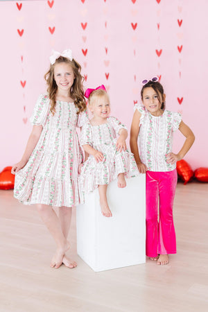 Rosebud Bows Smocked Ruffle Dress-dogsvalley ®