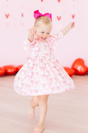 Melt My Heart 3/4 Sleeve Ruffle Twirl Dress-dogsvalley ®