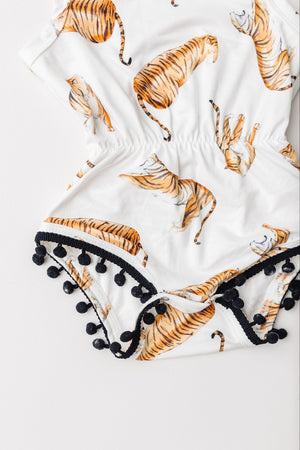 Tiger Queen Pom Pom Romper-dogsvalley ®